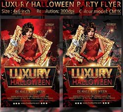 万圣节豪华派对海报/传单模板：Luxury Halloween Party Flyer